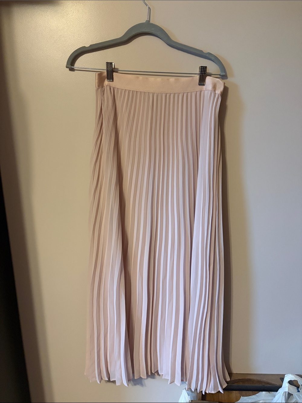 Express Pleated Maxi Skirt in Blush Pink